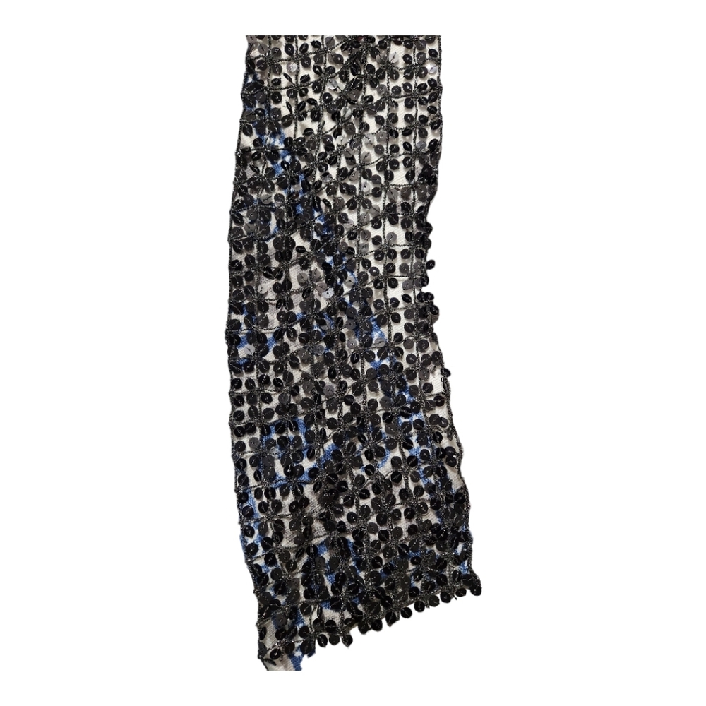Black Sequined Fashion Scarf - Picture 1 of 2
